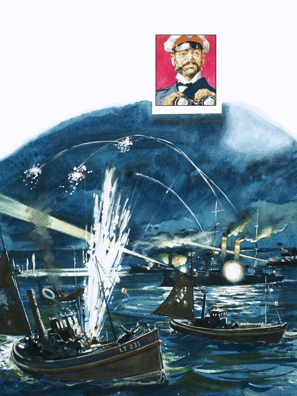 De ryska styrkorna misstar en brittisk fiskeflotta för invaderande japanska fartyg 1904 av English School