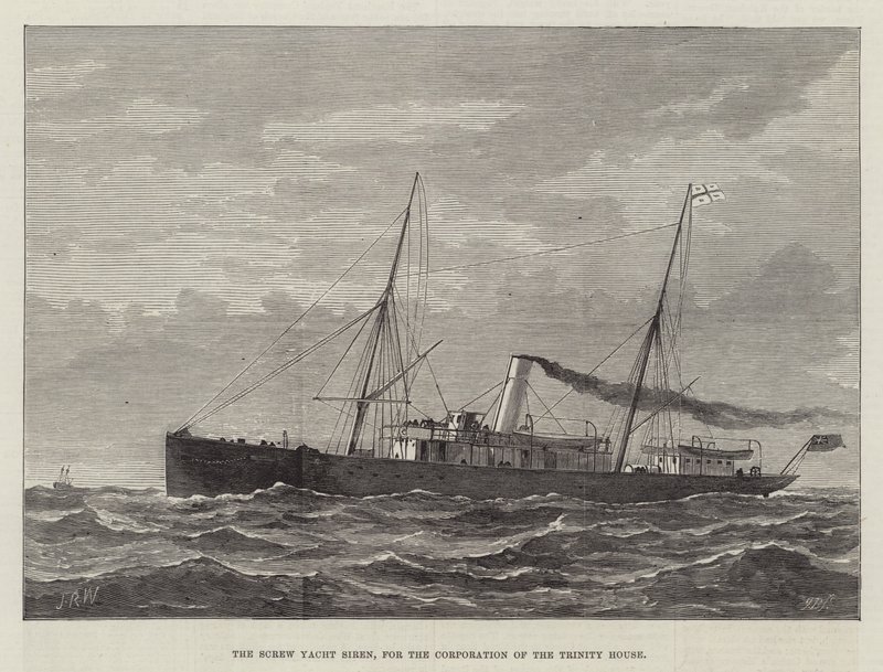The Screw Yacht Siren, för Corporation of the Trinity House (gravyr) av English School
