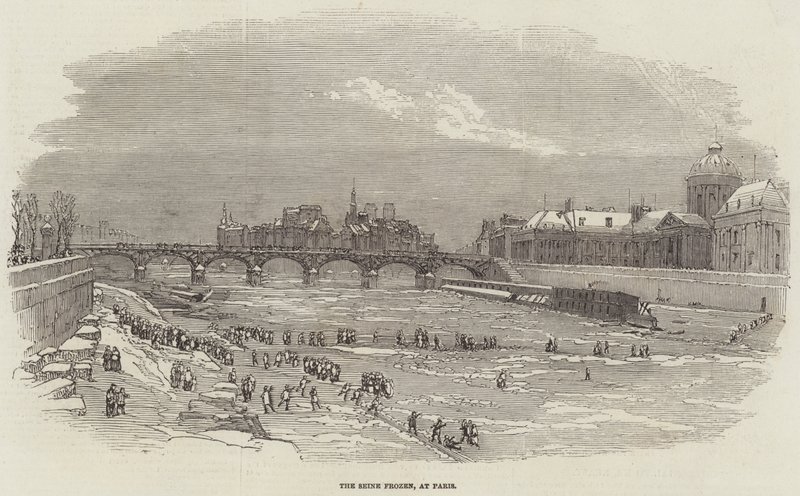 The Seine Frozen, i Paris (gravyr) av English School