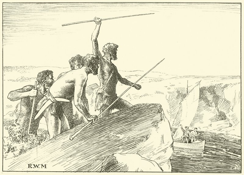 The Shook their Spears at the White Men (bläck på papper) av English School