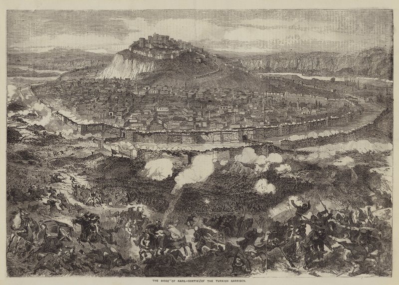 The Siege of Kars, Sortie of the Turkish Garnison (gravyr) av English School