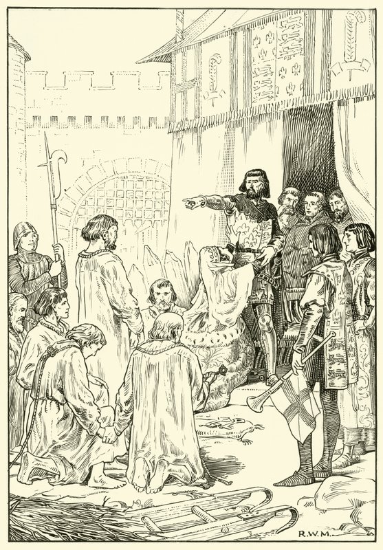 The Six Men of Calais (bläck på papper) av English School