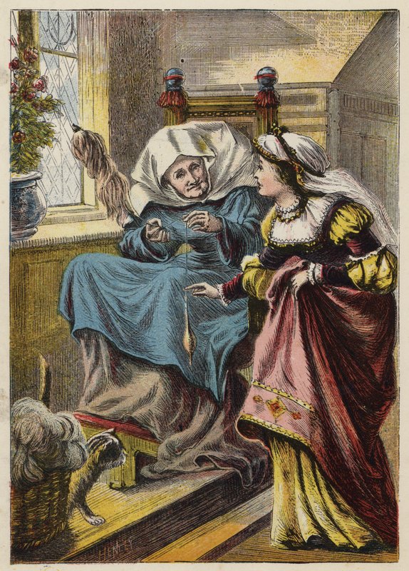Törnrosan i skogen (färg litho) av English School