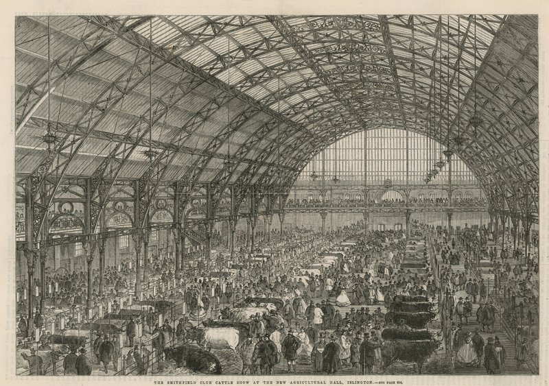 Smithfield Club Cattle Show i den nya jordbrukshallen av English School