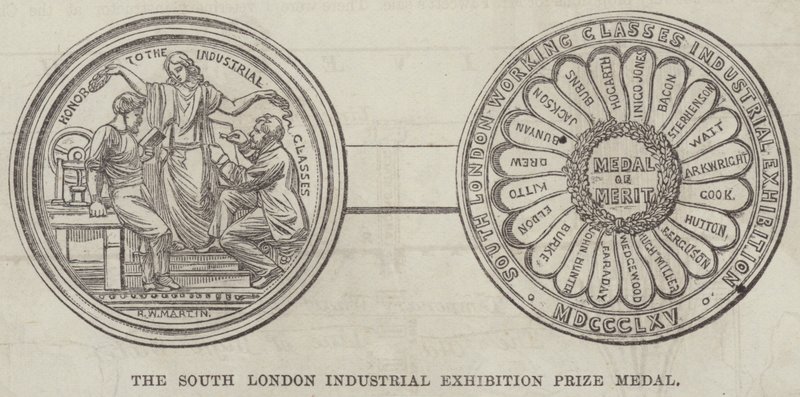South London Industrial Exhibition Prize Medal (gravyr) av English School