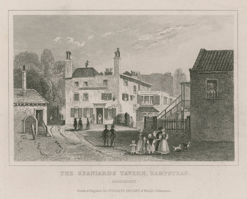 Spanjorernas tavern, Hampstead, London av English School
