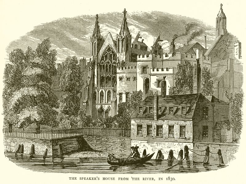 Talarhuset från floden, 1830 av English School