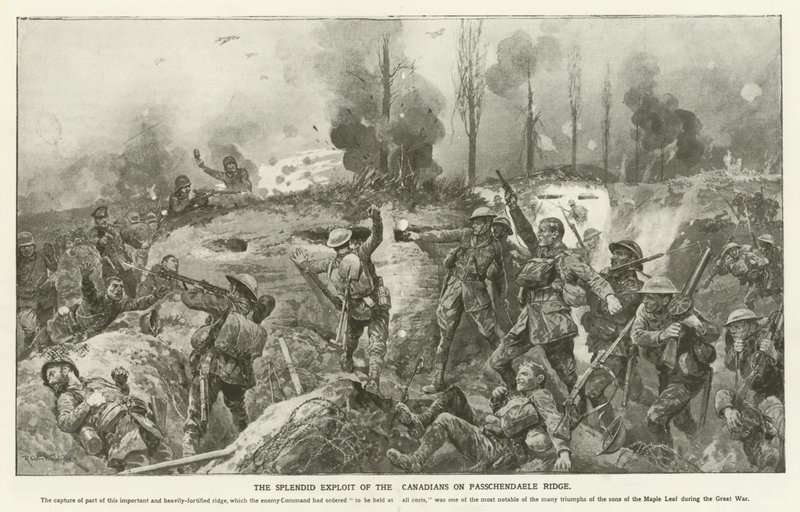 Den fantastiska exploateringen av kanadensarna på Passchendaele Ridge, första världskriget av English School