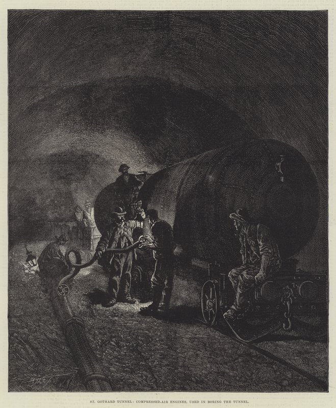 St Gothard-tunneln (gravyr) av English School