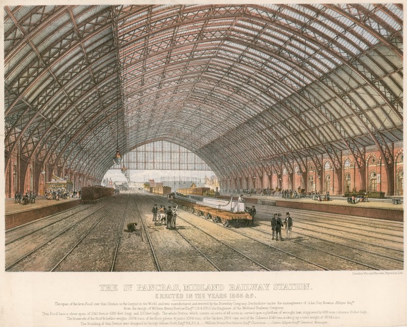 St Pancras, Midland Railway Station, London, uppförd under åren 1866-69 av English School