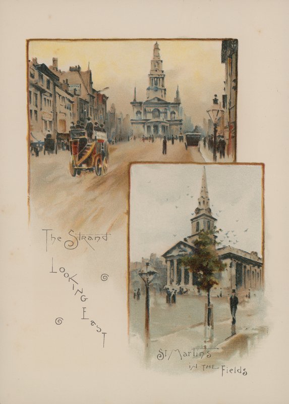 Stranden ser österut, St Martin in the Fields av English School
