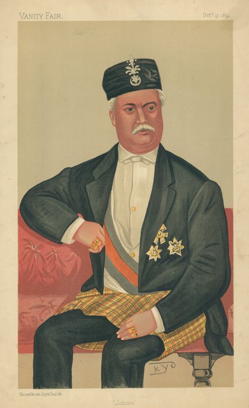 The Sultan of Johore, Johore, 17 oktober 1891, Vanity Fair-tecknad film av English School