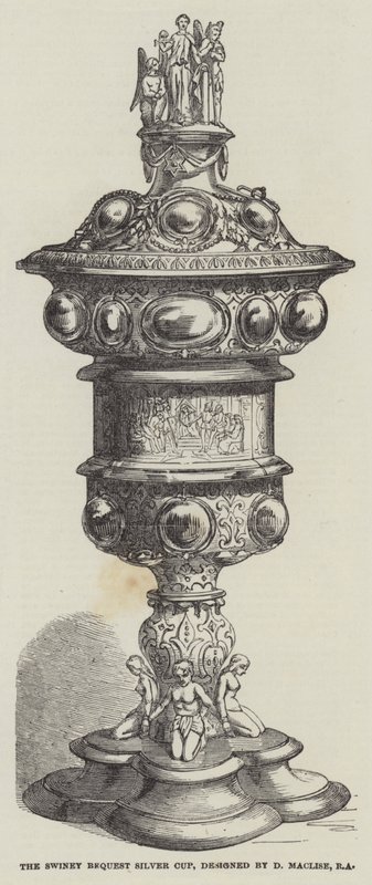 Swiney Bequest Silver Cup, designad av D Maclise, RA (gravyr) av English School