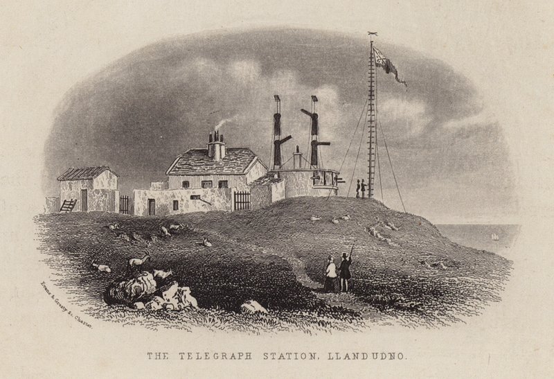 Telegrafstationen, Llandudno (gravyr) av English School