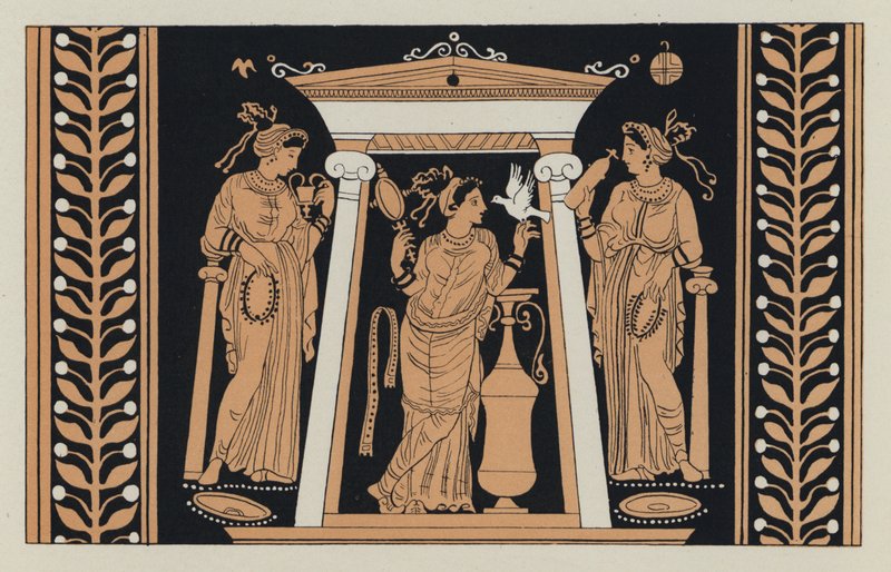 Afrodites tempel (färglitografi) av English School