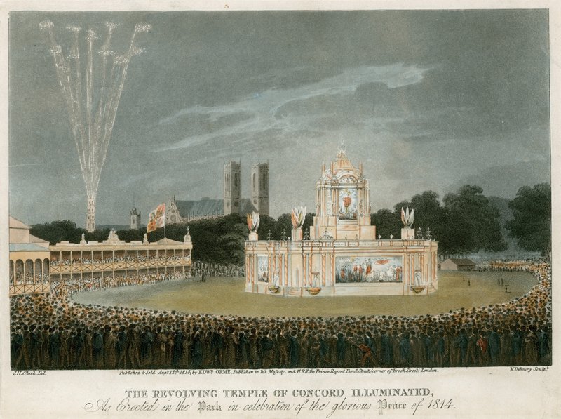 The Temple of Concord skapat för freden 1814 av English School