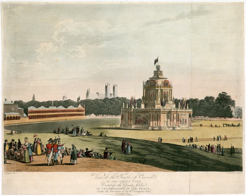 The Temple of Concord skapat för freden 1814 av English School