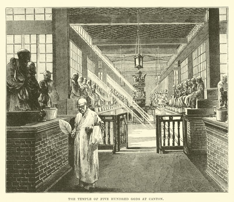 Femhundra gudarnas tempel i Kanton av English School