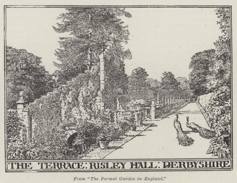 The Terrace, Risley Hall, Derbyshire (gravyr) av English School