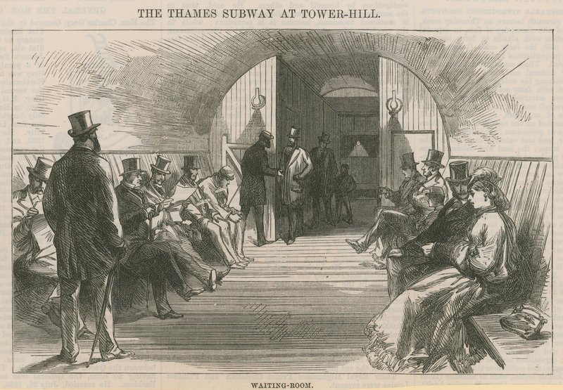 Themsen tunnelbana vid Tower Hill av English School