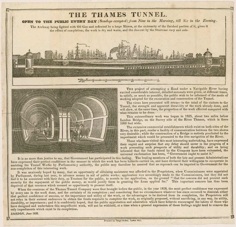 Thames Tunnel, öppen för allmänheten varje dag av English School