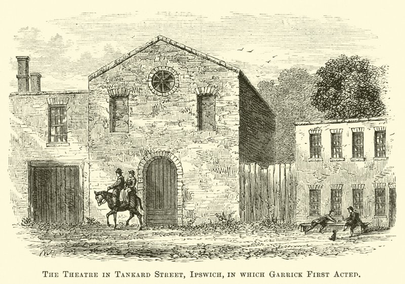 Teatern i Tankard Street, Ipswich, där Garrick först agerade av English School