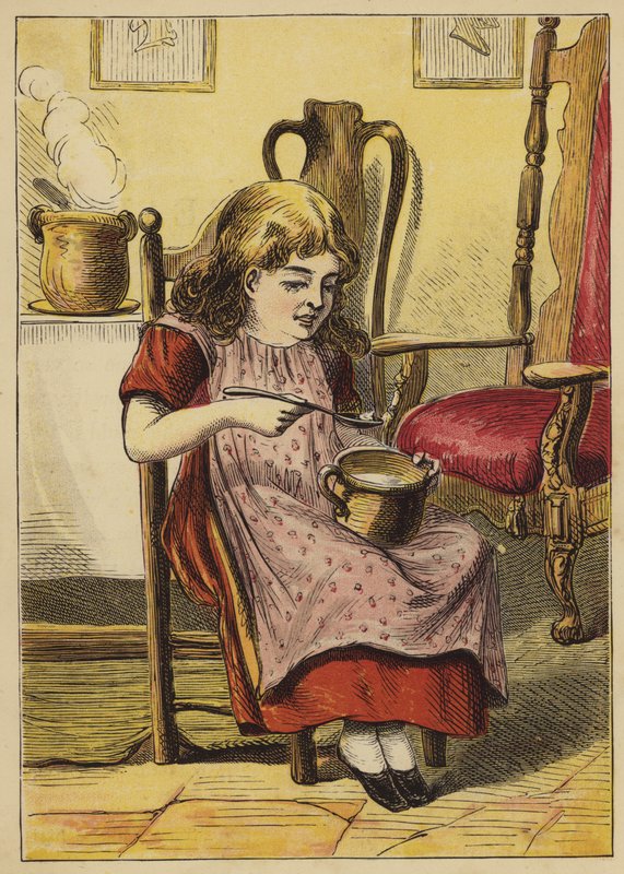 De tre björnarna (färgad gravyr) av English School