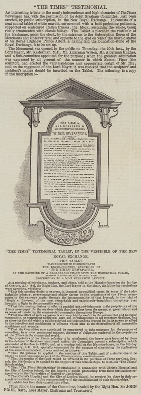 The Times Testimonial (gravyr) av English School