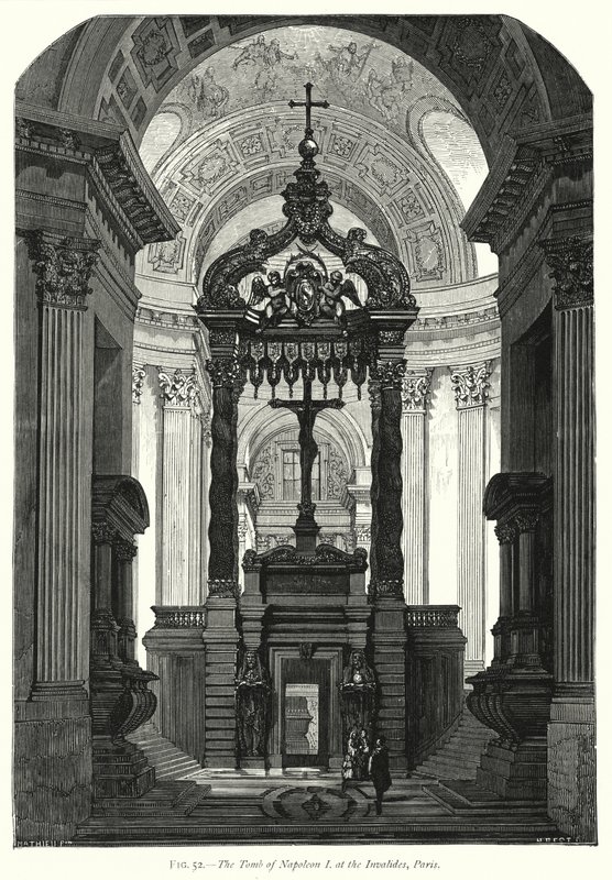 Napoleon I:s grav vid Invalides, Paris (gravyr) av English School