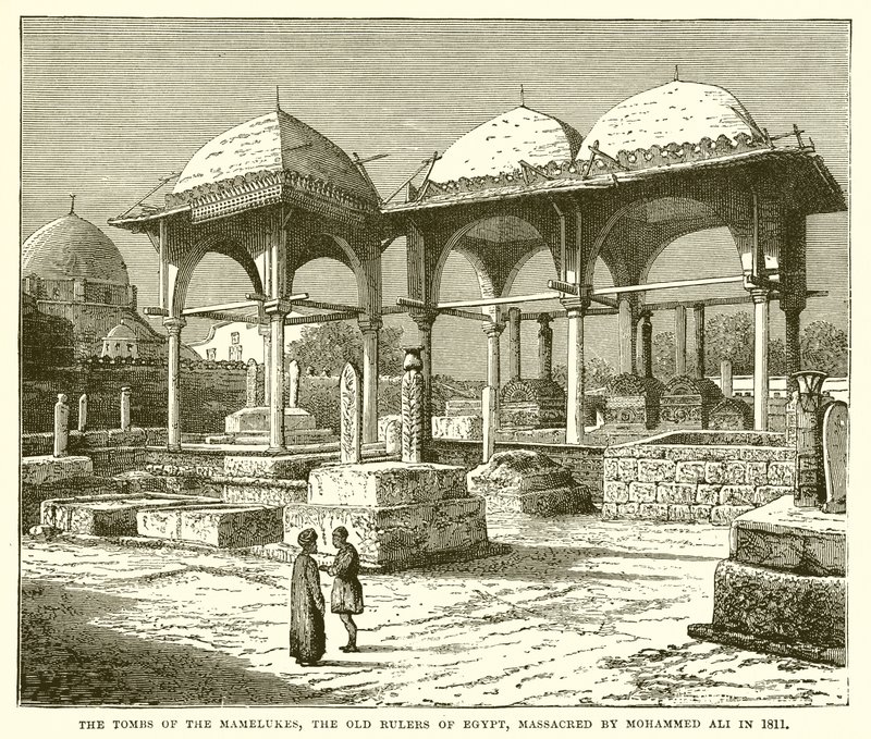 Mamelukernas gravar, de gamla härskarna i Egypten, massakrerade av Mohammed Ali 1811 av English School