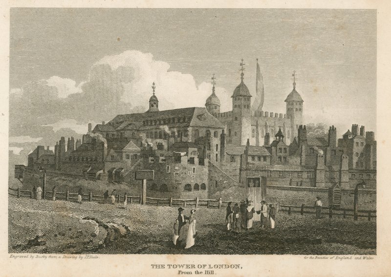 Towern i London från kullen av English School