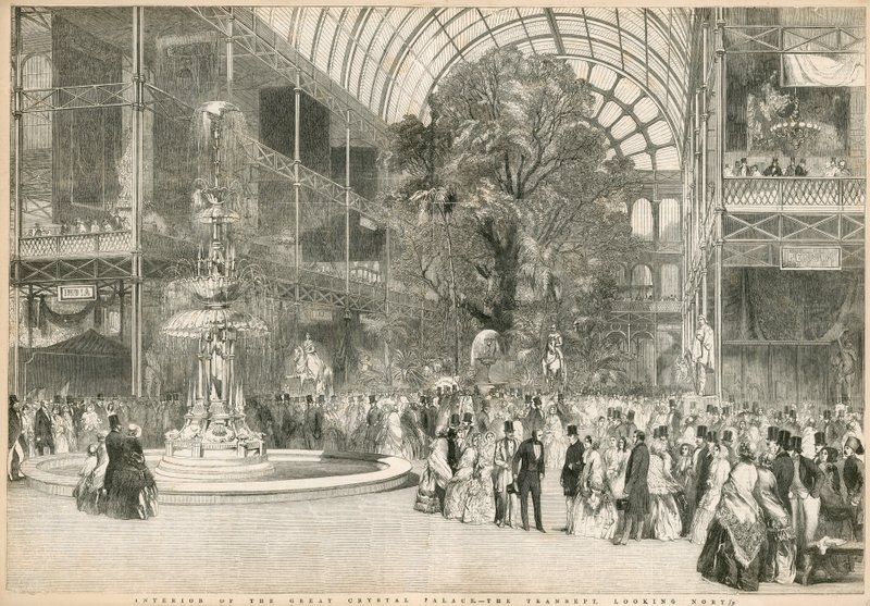 Transeptet, tittar norrut, Stora utställningen, 1851 av English School
