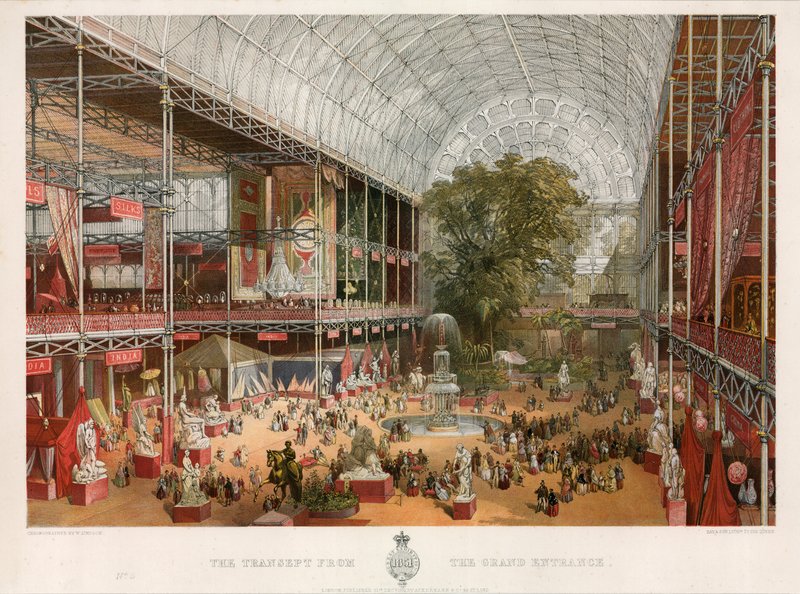 Transeptet från den stora entrén, Stora utställningen, 1851 av English School