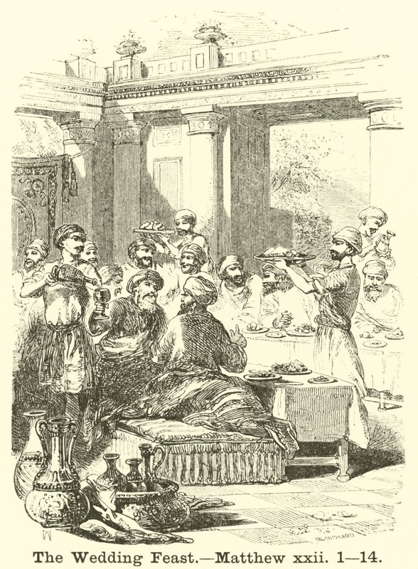Bröllopsfesten, Matteus, xxii, 1, 14 av English School
