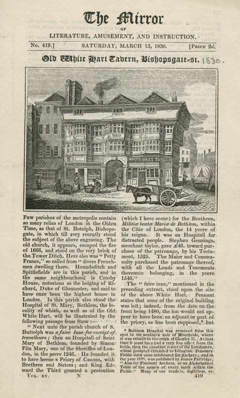 White Hart Tavern, Bishopsgate Street av English School