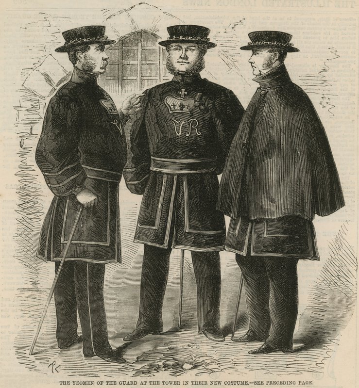 The Yeomen of the Guard at the Tower i sin nya kostym av English School