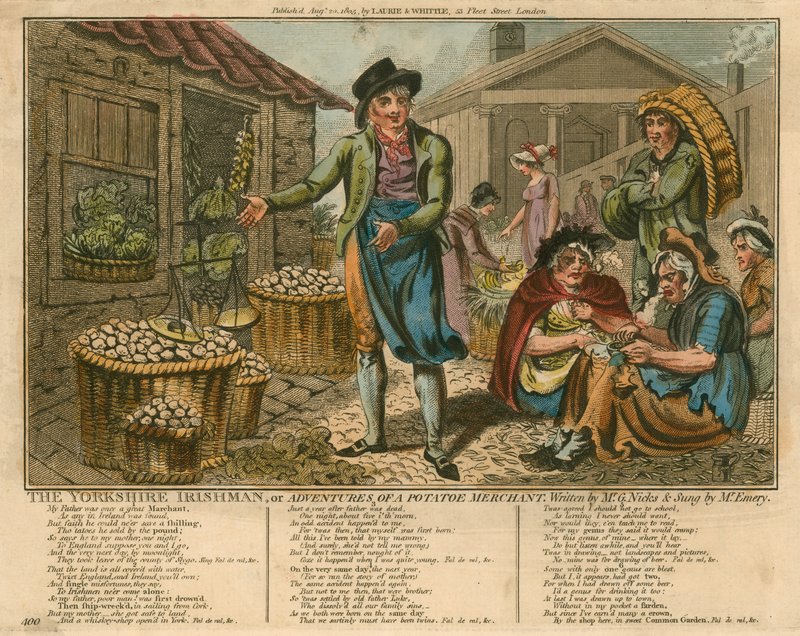 Yorkshire-irländaren; eller, Adventures of a Potato Merchant, skriven av G Nicks, sjungen av Mr Emery av English School