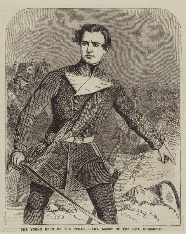 The Young Hero of the Redan, löjtnant Massy vid 19:e regementet (gravyr) av English School
