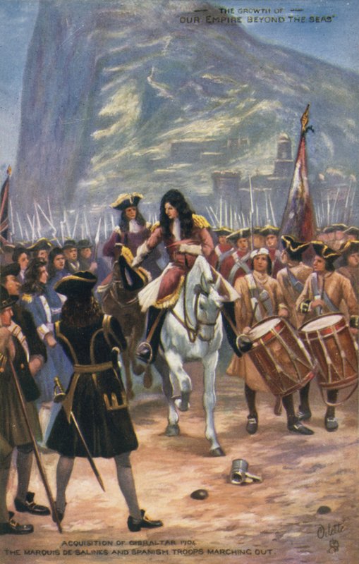 Britternas förvärv av Gibraltar 1704 av English School