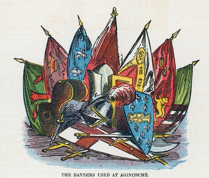 Banderollerna som användes vid Agincourt av English School