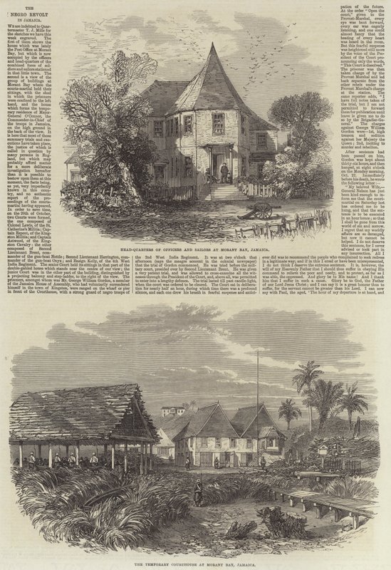 Den svarta revolten på Jamaica (gravyr) av English School