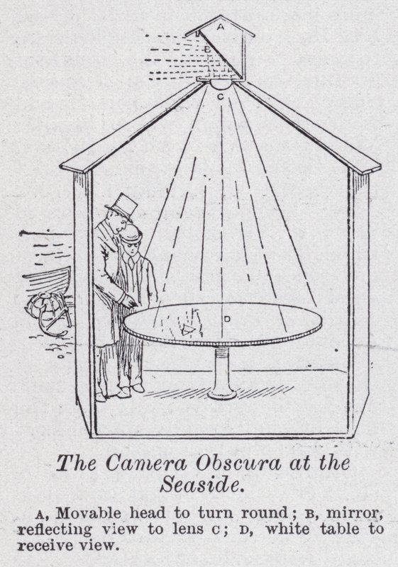 Camera obscura vid havet (litho) av English School