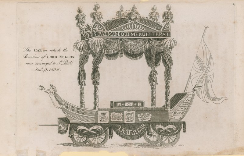 Bilen på vilken resterna av Lord Nelson fördes till St Pauls av English School