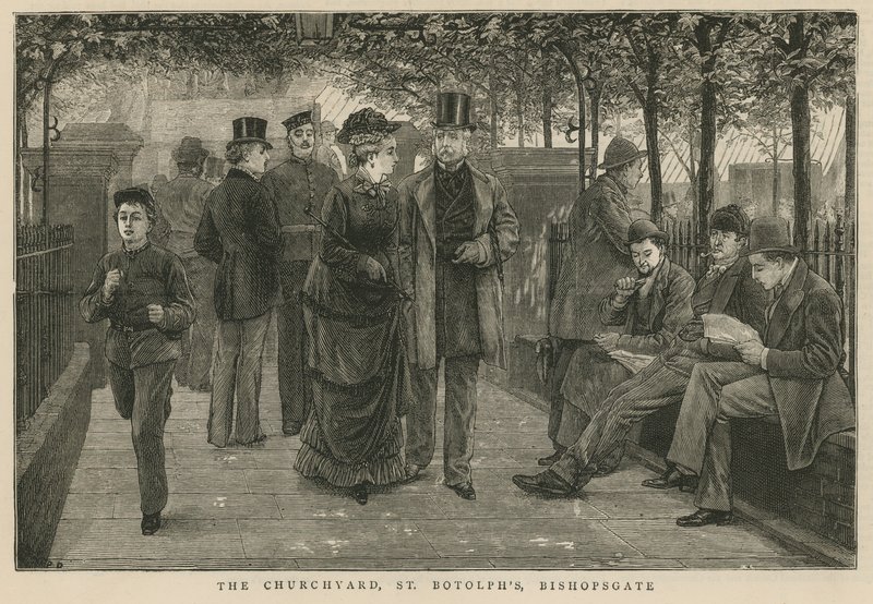 Kyrkogården, St Botolphs, Bishopsgate av English School