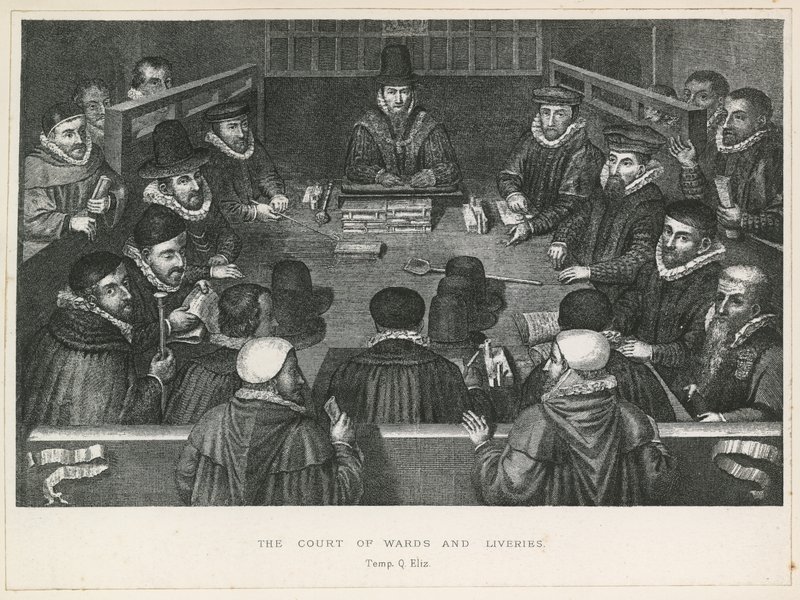 Hovet för avdelningar och liverier på drottning Elizabeth I:s tid av English School