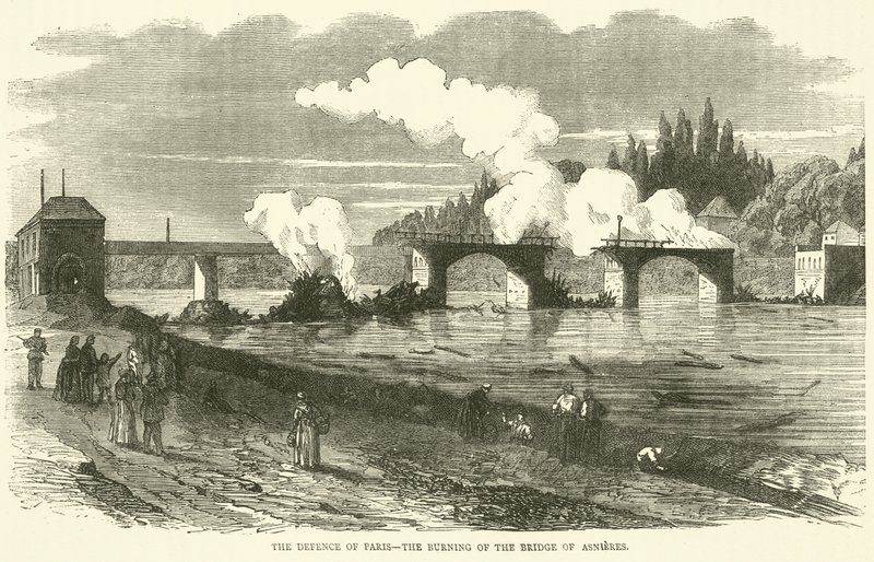Försvaret av Paris, bränningen av bron i Asnieres, november 1870 av English School