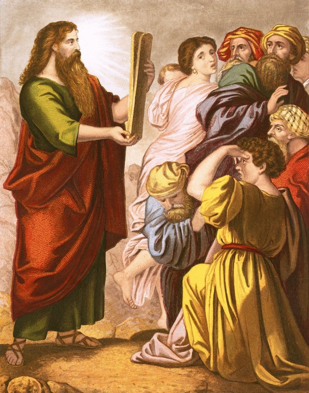 Moses nedstigning från berget Sinai av English School
