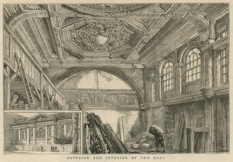 Det yttre och inre av Carpenters Hall av English School