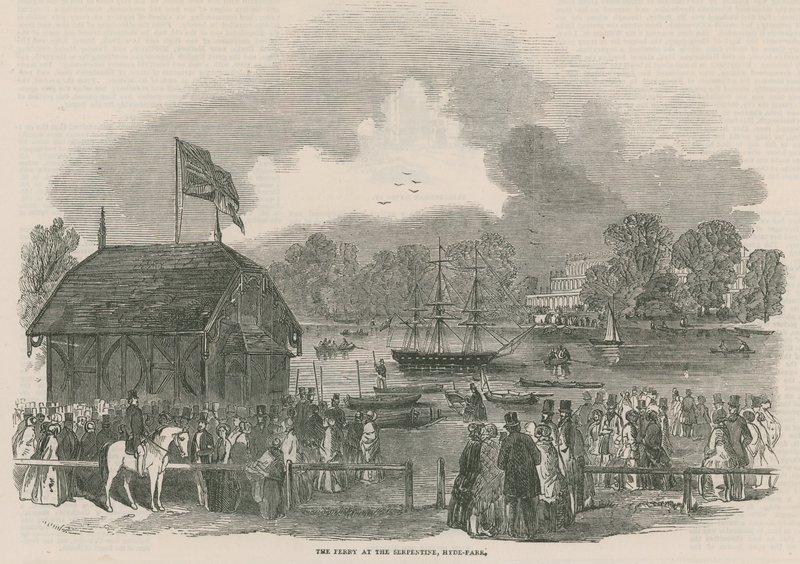 Färjan vid Serpentine, Hyde Park, London av English School