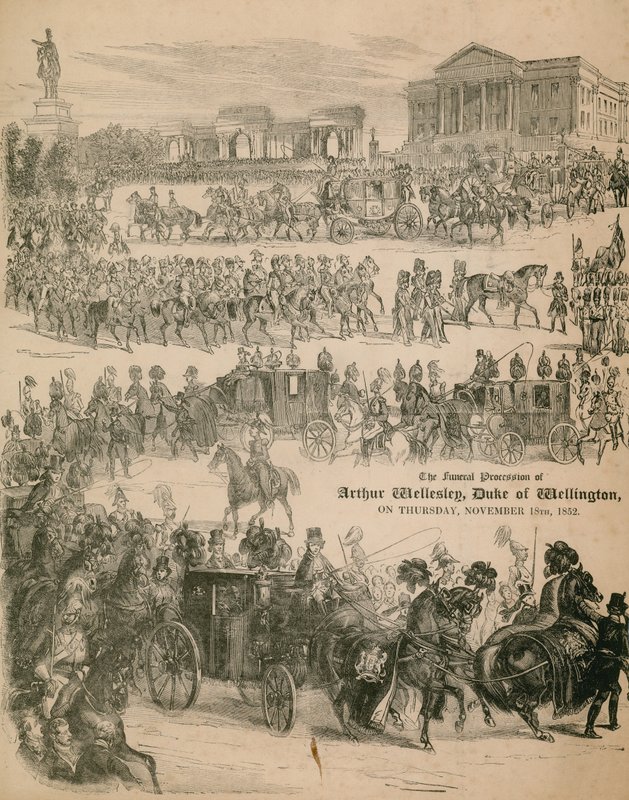 Arthur Wellesleys, hertigen av Wellingtons begravningståg den 18 november 1852 av English School